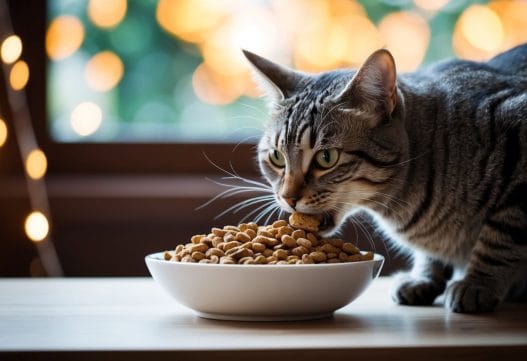 Kat der spiser tørfoder